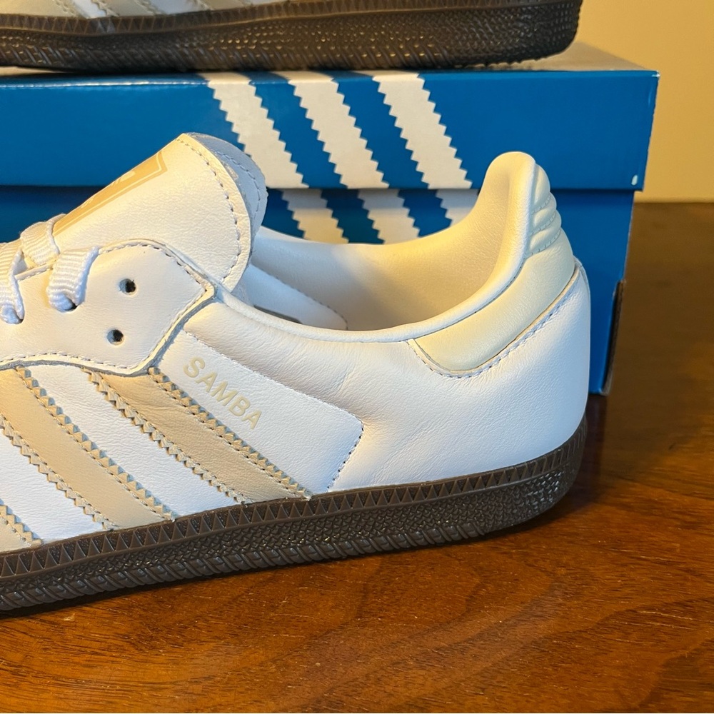 ADIDAS Women's White Tan Samba Shoes - Picture 3 of 9